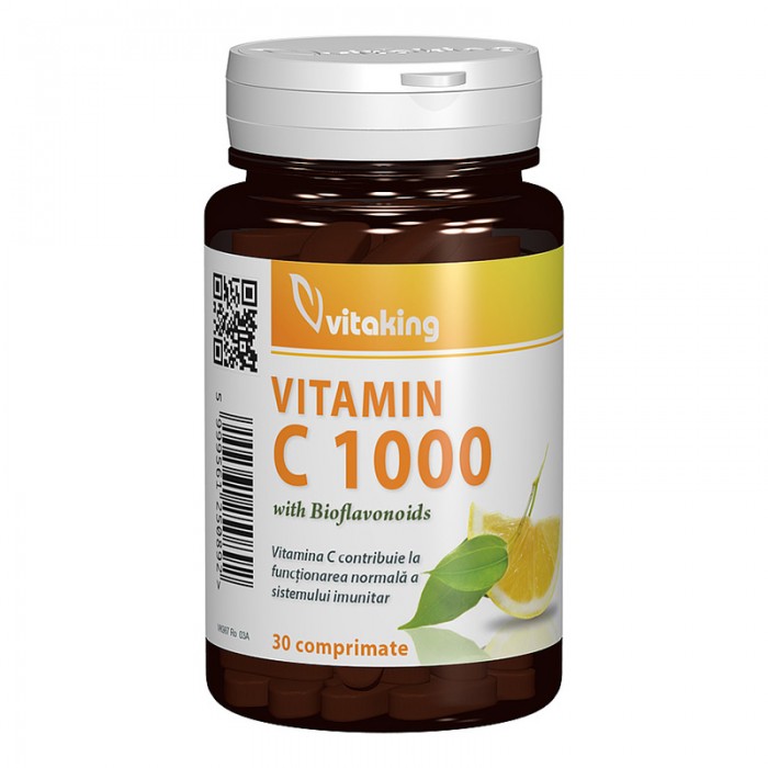 Vitamina C 1000 mg cu bioflavonoide, acerola si macese (30 comprimate), Vitaking