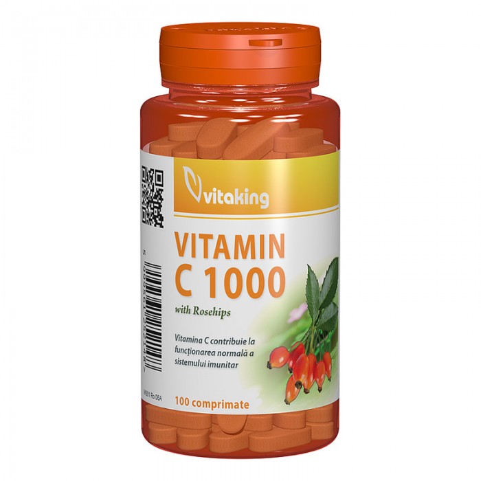 Vitamina C 1000 mg cu macese (100 comprimate), Vitaking