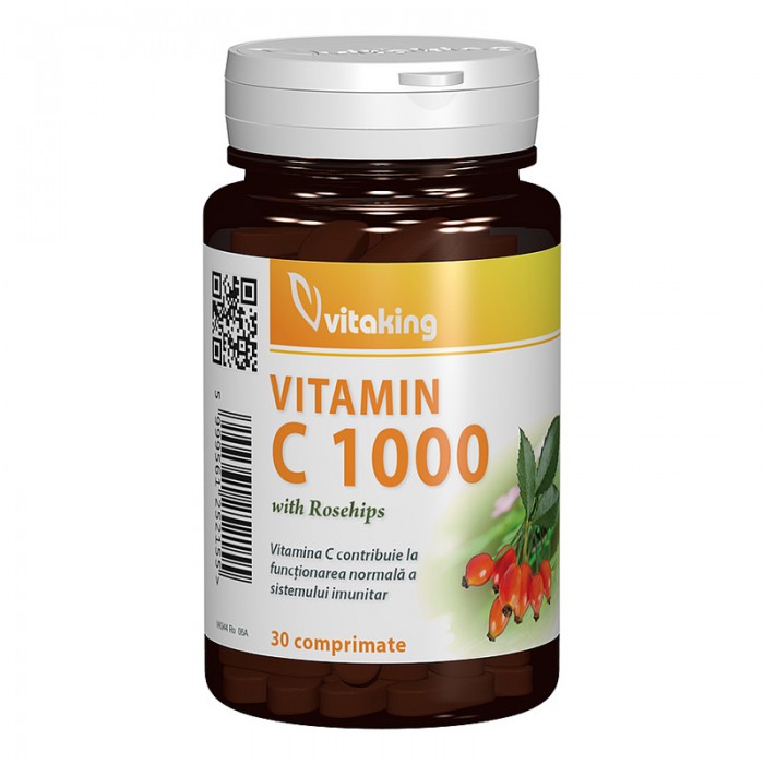 Vitamina C 1000 mg cu macese (30 comprimate), Vitaking