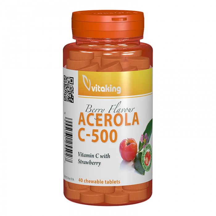 Vitamina C 500 mg cu acerola (40 comprimate), Vitaking