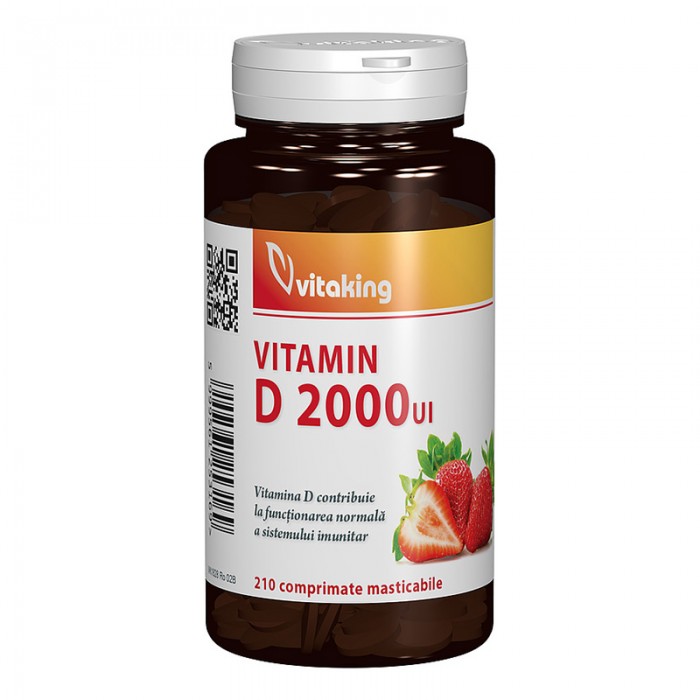 Vitamina D 2000 UI masticabila (210 comprimate), Vitaking