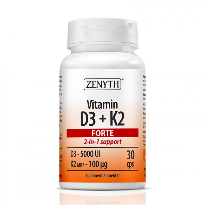 Vitamina D3 + K2 Forte (30 capsule), Zenyth Pharmaceuticals