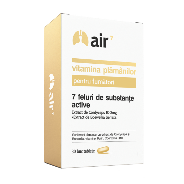Air7 Vitamina Plamanilor Pentru Fumatori (30 capsule), Green Spild