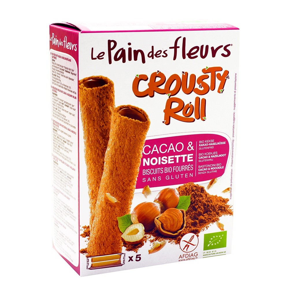 Crousty Roll cu cacao si alune – fara gluten (125g), Le Pain Des Fleurs Efarmacie.ro