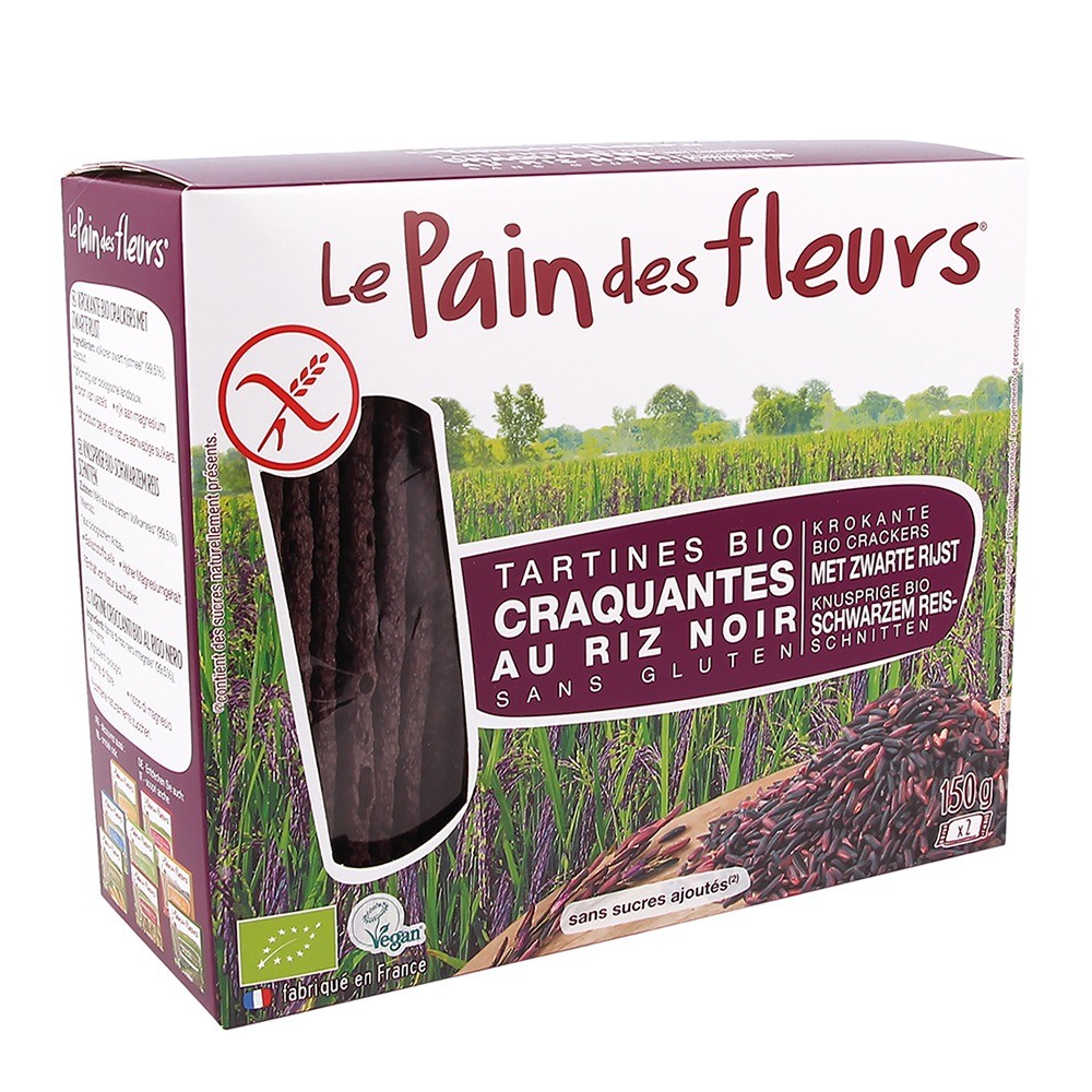 Turte crocante din orez negru -fara gluten (150g), Le Pain Des Fleurs