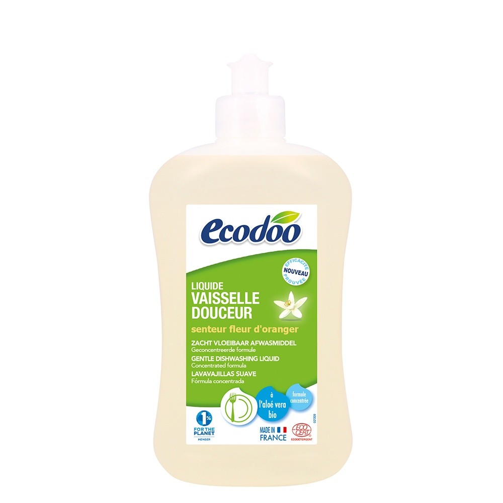 Detergent bio vase cu aloe vera si flori de portocal (500ml), Ecodoo Ecodoo