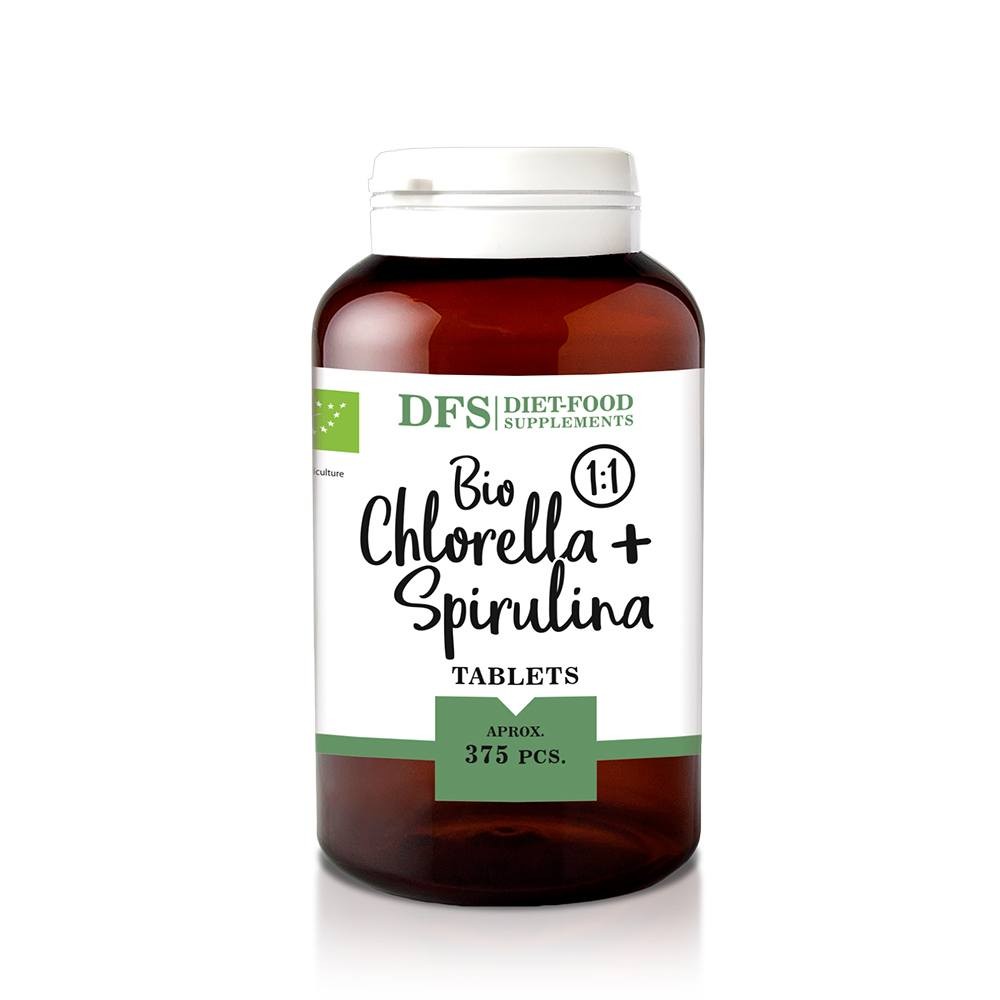 Bio Chlorella + Spirulina – 375 tablete x 400mg – (150g), Diet-Food Diet Food
