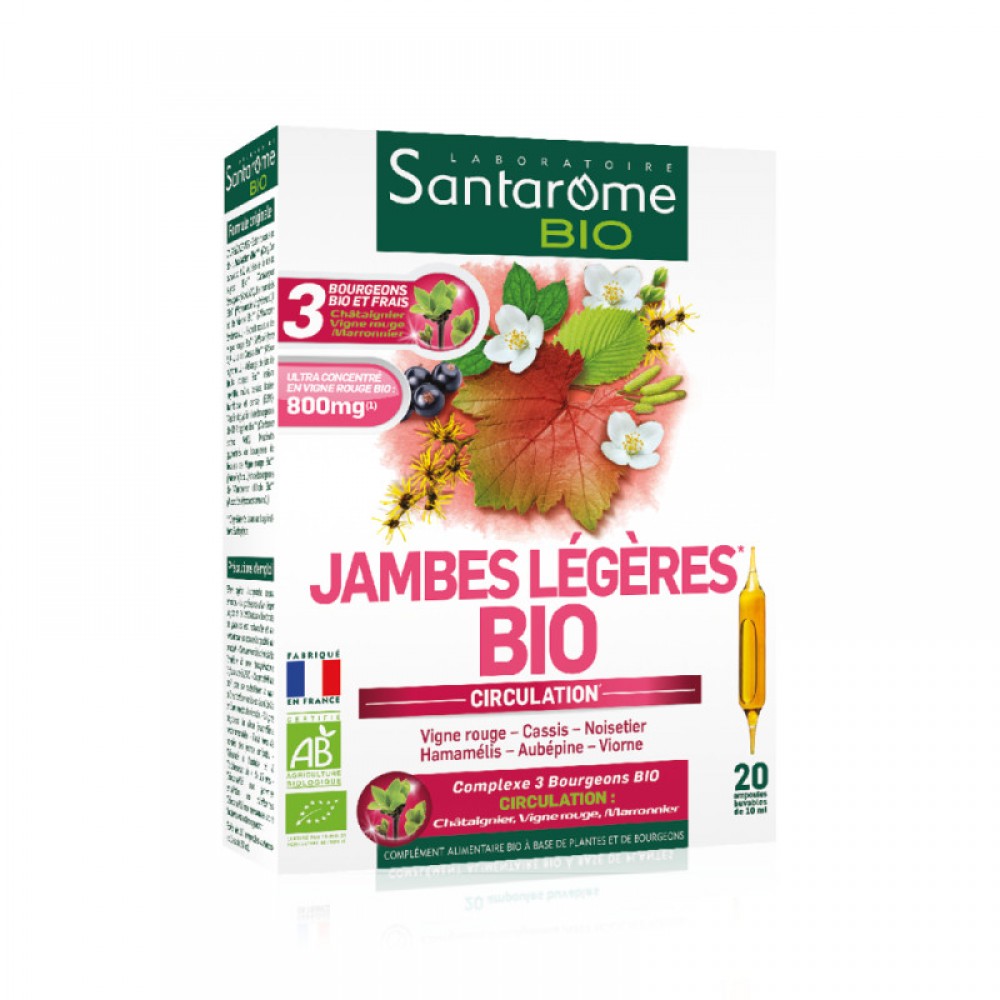 Picioare usoare – Jambes Legeres Bio (20 fiole), Santarome Efarmacie.ro imagine 2022
