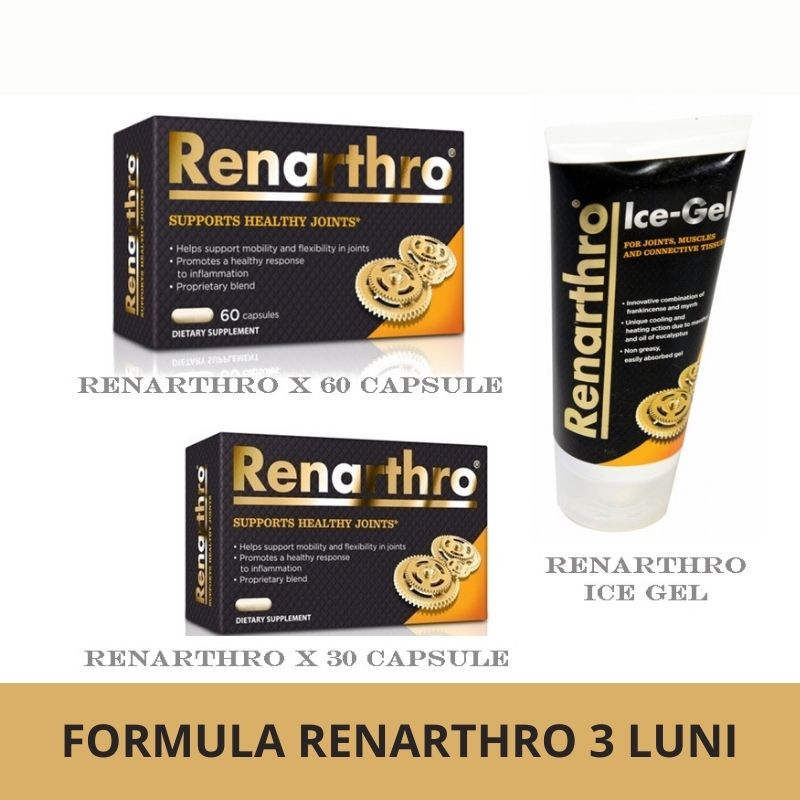 Formula Completa  Renarthro 3 Luni ( Renarthro x 60 Cps, Ice Gel, Renarthro x 30 Cps). Renarthro