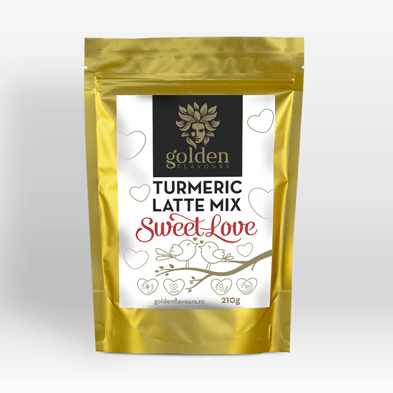 Turmeric Latte Mix Sweet Love (210 grame), Golden Flavours Efarmacie.ro imagine 2022