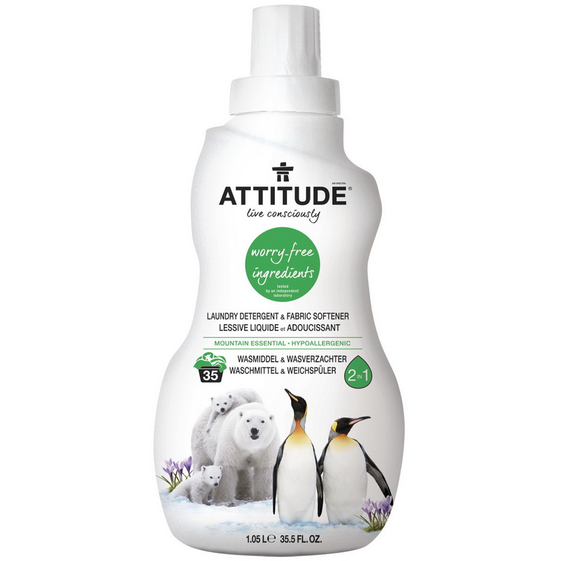 2 in 1 Detergent si balsam de rufe, aroma montana (1050  ml), Attitude Attitude