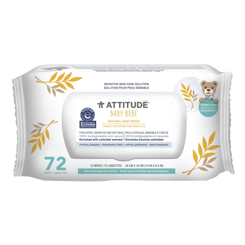 Sensitive Skin Natural Servetele umede (72 bucati), Attitude