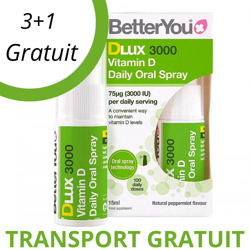 3+1 Gratuit DLux 3000 Vitamin D Oral Spray (15 ml), BetterYou BetterYou imagine 2022
