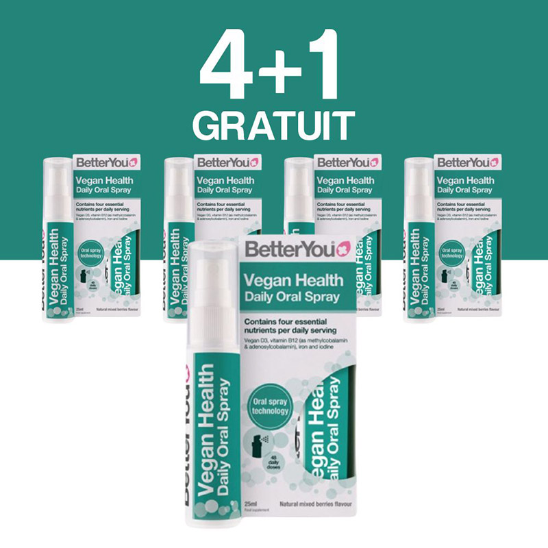 4+1 Gratuit Vegan Health Oral Spray (25 ml), BetterYou BetterYou