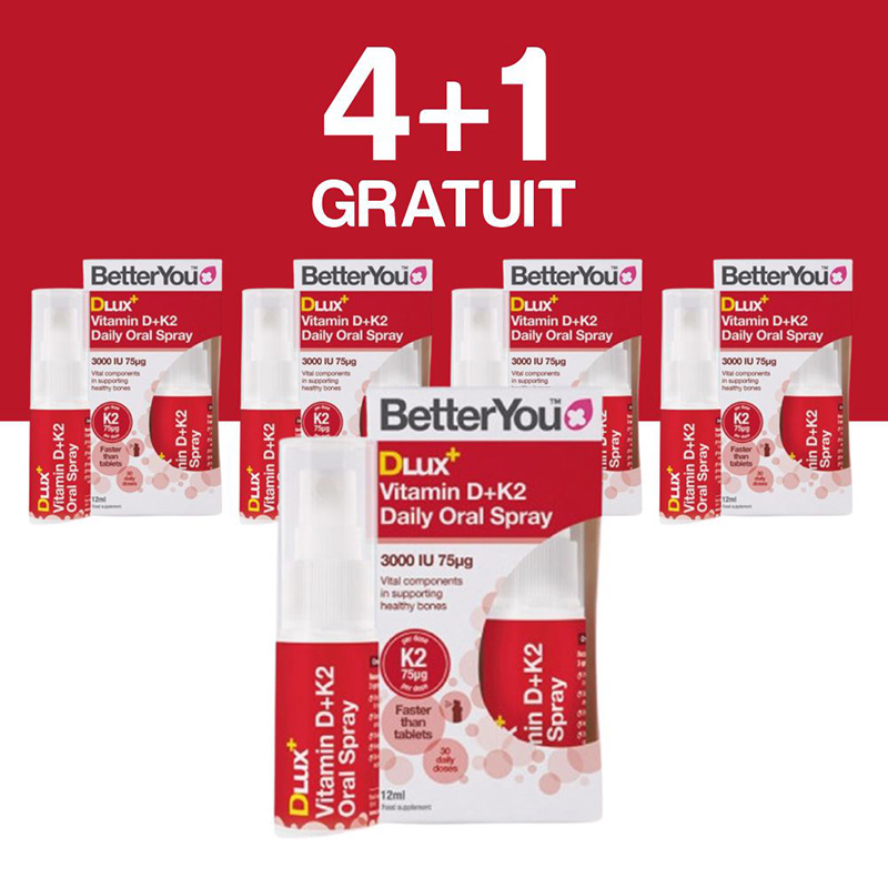 DLux+ Vitamin D3+K2 Oral Spray (12ml), BetterYou 4+1 Gratuit