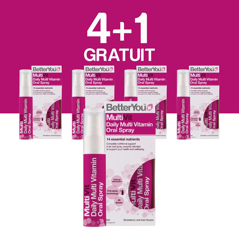 Multivit Oral Spray (25ml), BetterYou 4+1 Gratuit
