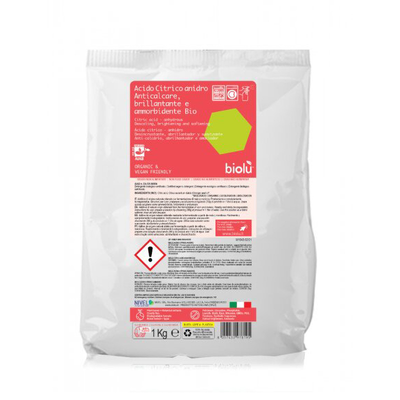 Acid citric ecologic pentru rufe (1 kg), Biolu Biolu