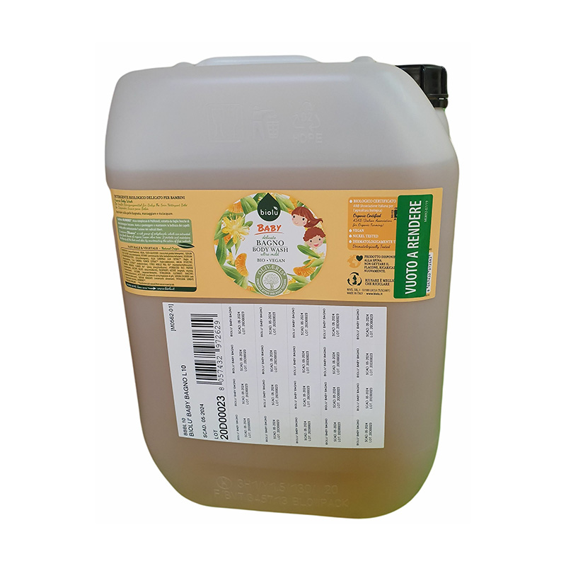 Gel de dus ecologic cu ulei de mandarin pentru copii (10 litri), Biolu Biolu
