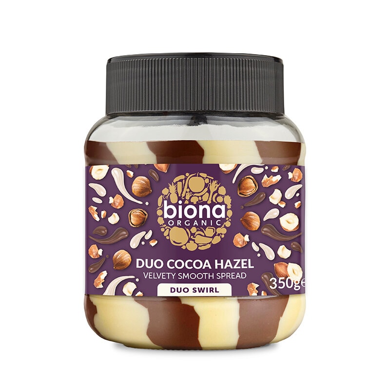 Crema de ciocolata cu alune Duo Swirl bio (350 grame), Biona Biona