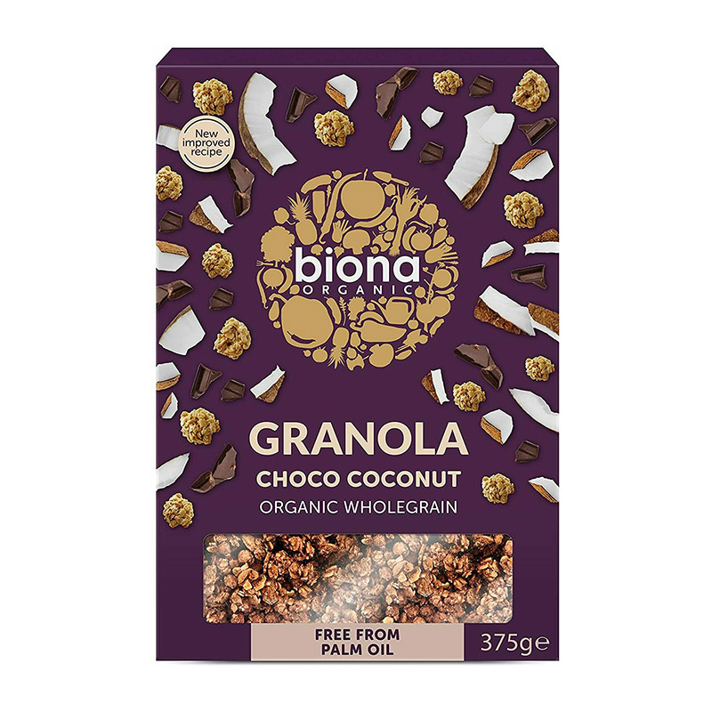 Granola cu ciocolata si cocos bio (375 grame), Biona Biona