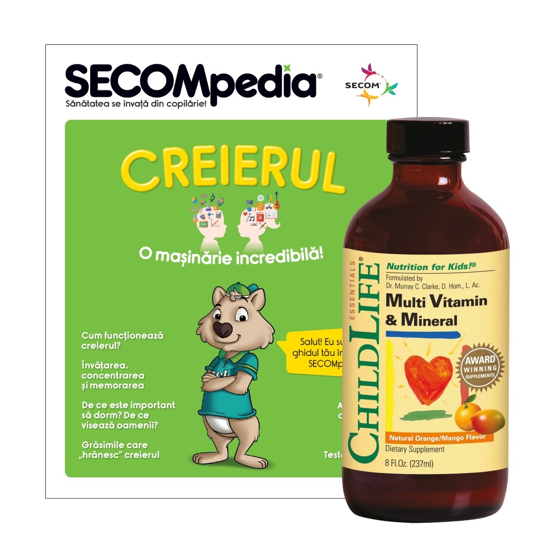 Multi Vitamin and Mineral (237ml)  (gust de portocale/mango), ChildLife Essentials
