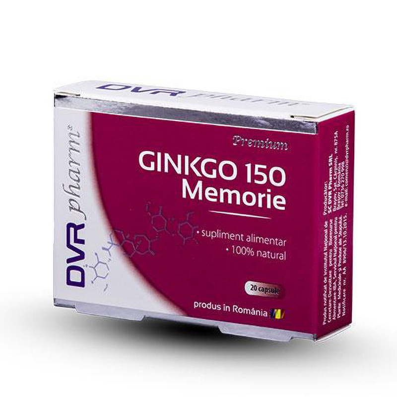 Ginkgo 150 Memorie (20 capsule), DVR Pharm DVR Pharm