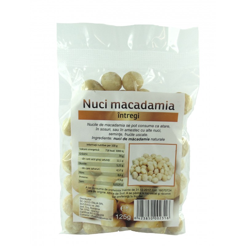 Nuci de macadamia (125 grame) Deco Italia