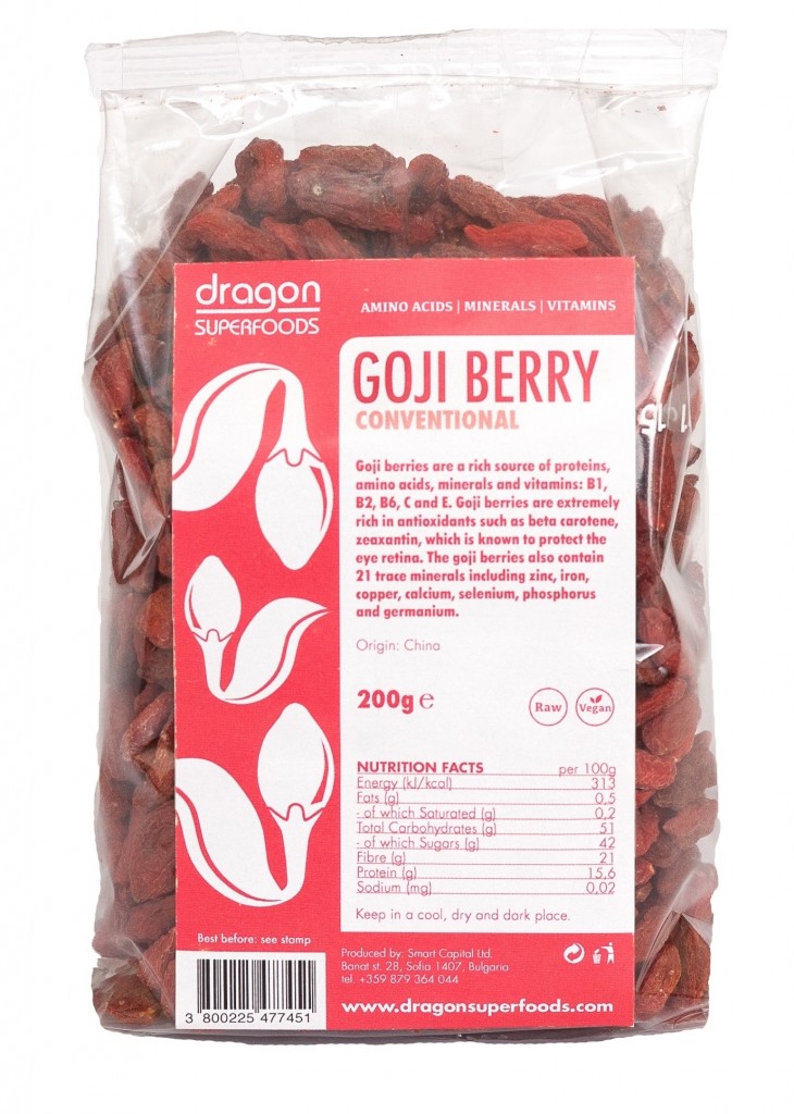 Goji berry raw (200 grame), Dragon Superfoods