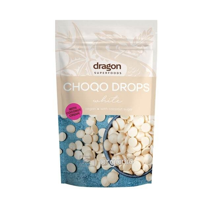 Choco drops White ciocolata alba eco (200 grame), Dragon Superfoods Dragon Superfoods