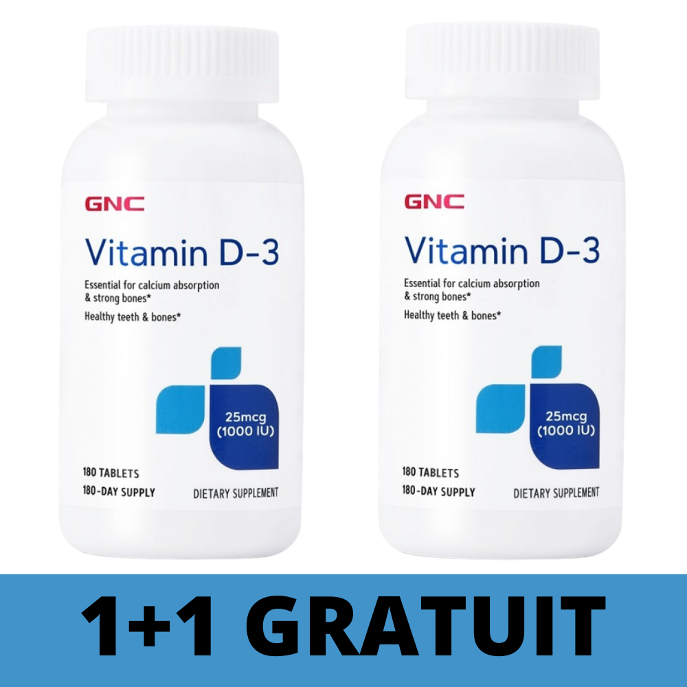 PACHET 1+1 GRATUIT Vitamina D-3 1000 UI (180 tablete), GNC Efarmacie.ro imagine 2022