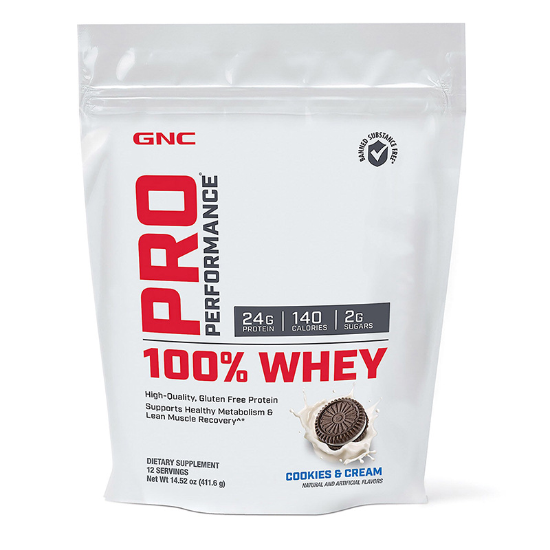 100% Whey Proteina din zer cu aroma de biscuiti si frisca (411.6 grame), GNC Pro Performance