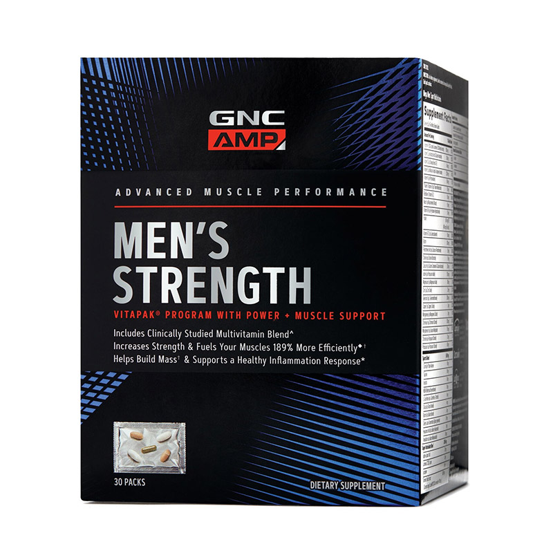 AMP Men's Strength Vitapak – Program pentru cresterea masei musculare (30 pachete), GNC Efarmacie.ro imagine 2022