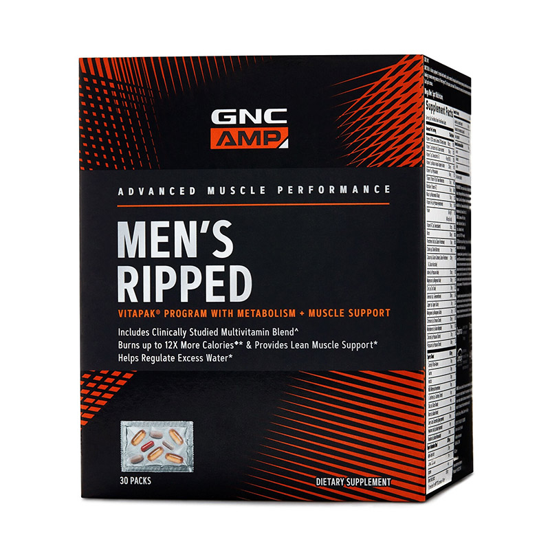 AMP Men's Ripped Vitapak – Program pentru masa musculara (30 pachete), GNC Efarmacie.ro imagine 2022