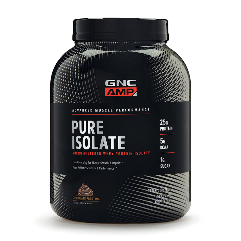AMP Pure Isolate Proteina izolata din zer cu aroma de glazura de ciocolata (2415 grame), GNC
