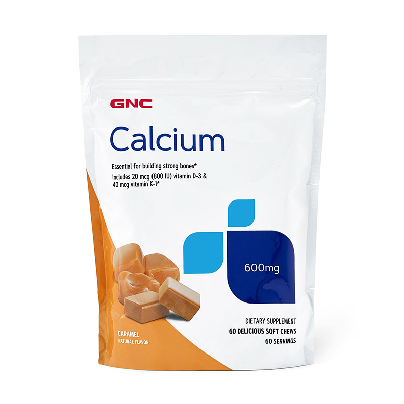 Calciu 600 mg Caramele cu aroma naturala de caramel (60 caramele), GNC Efarmacie.ro imagine 2022