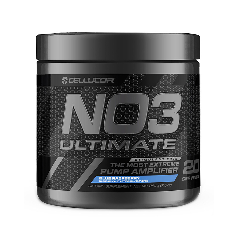 Cellucor NO3 Ultimate Formula pre-workout cu aroma de zmeura albastra (210 grame), GNC