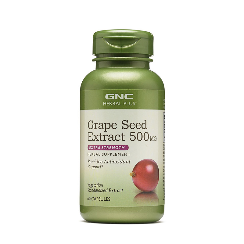 Extract standardizat din samburi de struguri 500 mg (60 capsule), GNC Herbal Plus Efarmacie.ro imagine 2022