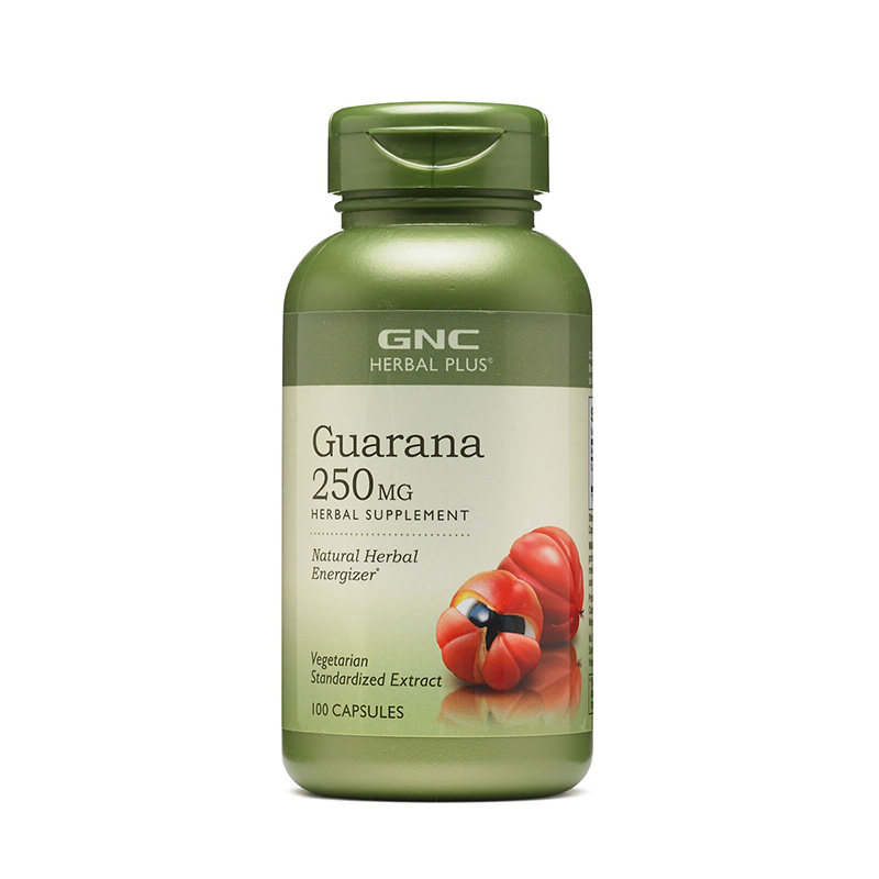 Extract standardizat din seminte de guarana 250 mg (100 capsule), GNC Herbal Plus Efarmacie.ro imagine 2022