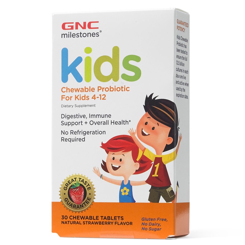 Kids Probiotice masticabile 12.5 bil pentru copii intre 4-12 ani (30 capsule), GNC Milestones Efarmacie.ro imagine 2022