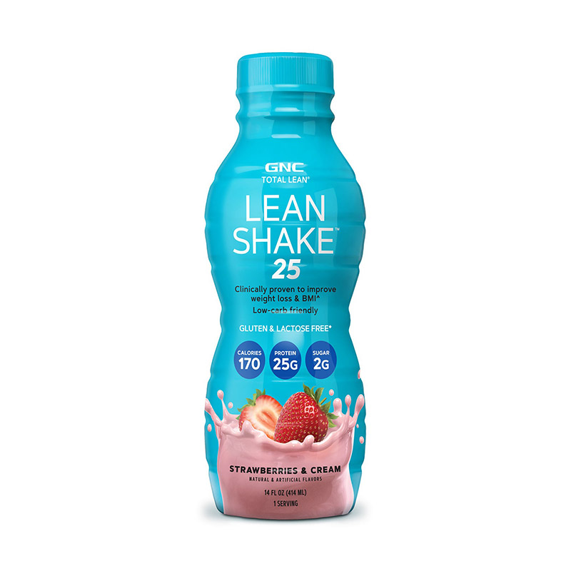 Lean Shake 25 cu aroma de capsuni si frisca (414 ml), GNC Total Lean