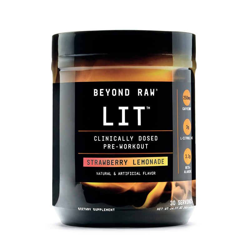 LIT Formula pre-workout cu aroma de limonada de capsuni (412.5 grame), GNC Beyond Raw