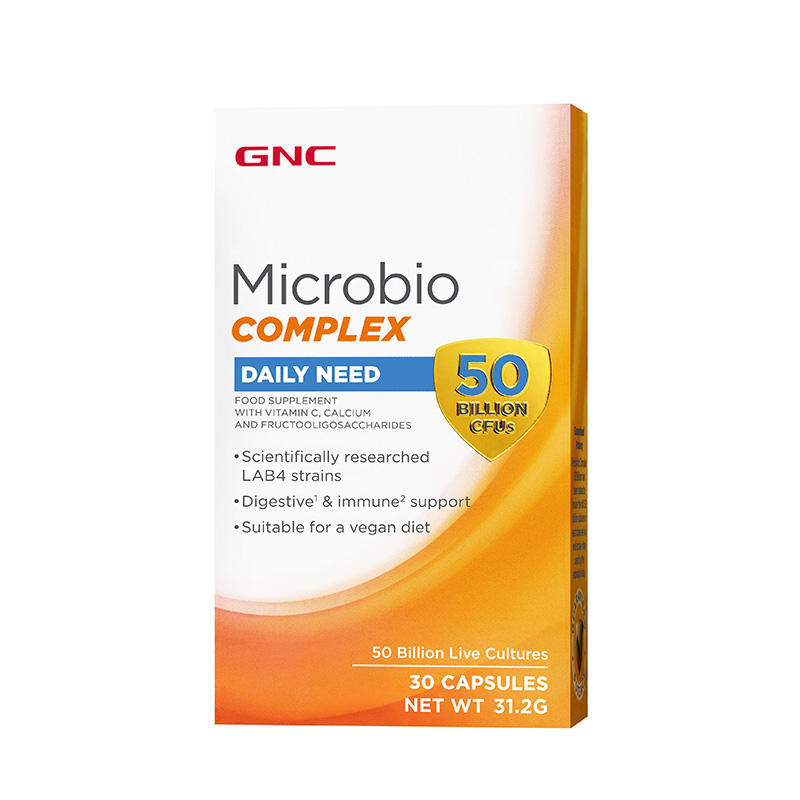 Microbio Complex Daily Need Probiotic Patentat cu 50 Miliarde Culturi Vii (30 capsule), GNC Efarmacie.ro