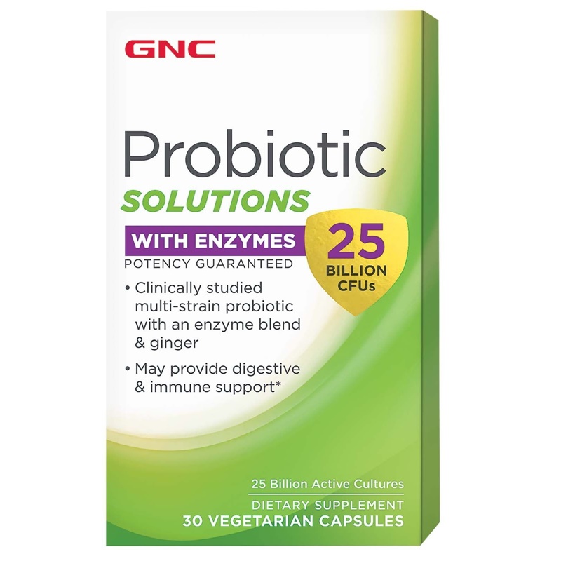 Probiotic Solutions Enzime digestive 25 miliarde culturi vii (30 capsule), GNC