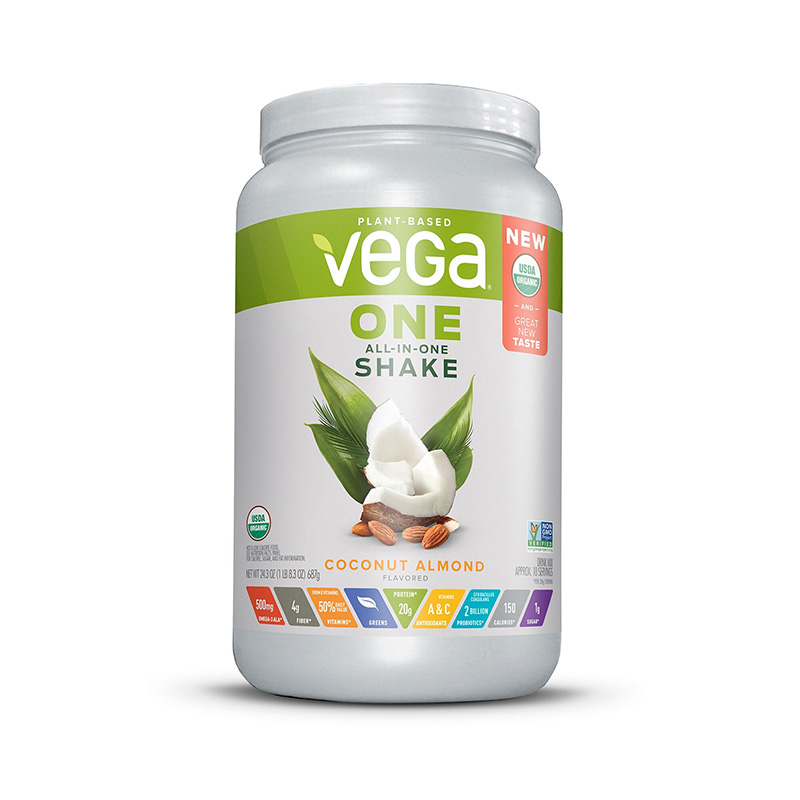 Vega One Proteina vegetala cu aroma de cocos si migdale (687 grame), GNC