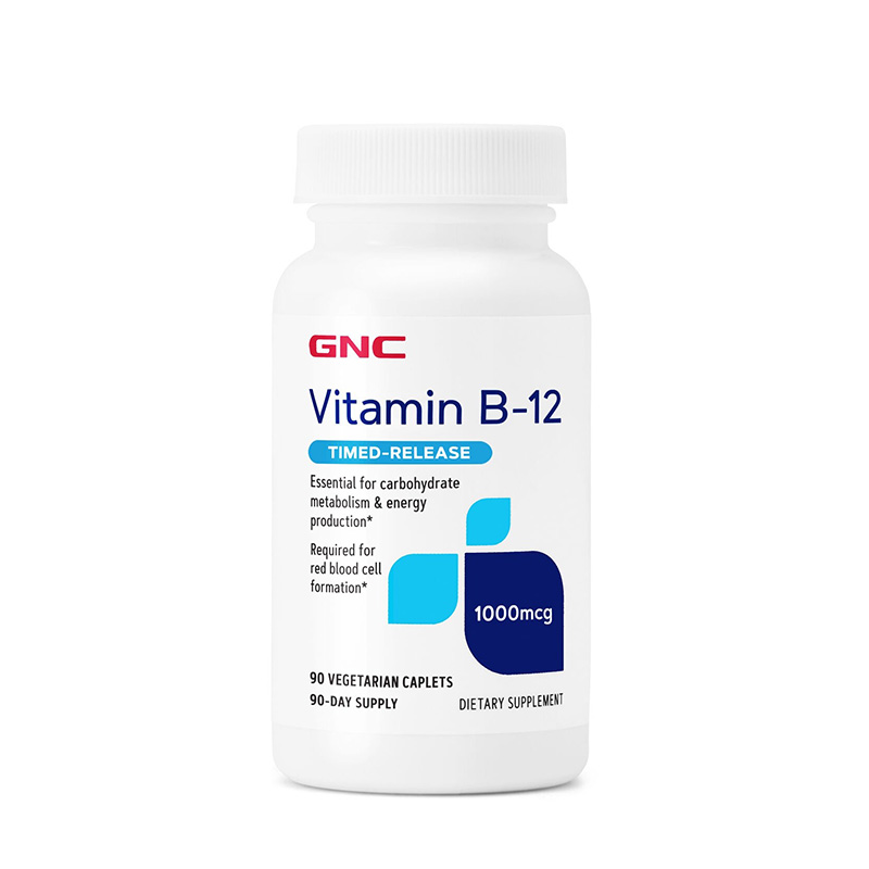 Vitamina B-12 1000 mcg cu eliberare prelungita (90 capsule vegetale), GNC Efarmacie.ro imagine 2022