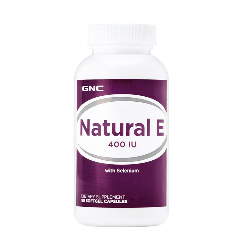 Vitamina E naturala 400 UI cu Seleniu (90 capsule gelatinoase), GNC