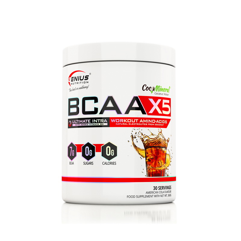BCAA-X5 cu aroma de American Cola (360 grame), Genius Nutrition Efarmacie.ro
