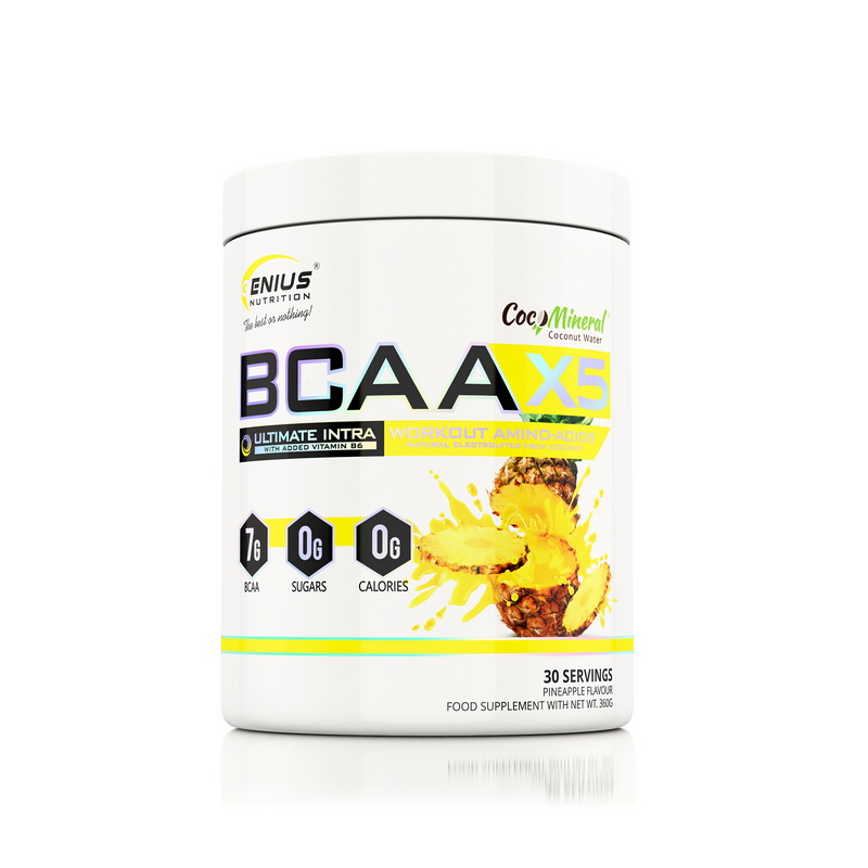 BCAA-X5 cu aroma de ananas (360 grame), Genius Nutrition Efarmacie.ro