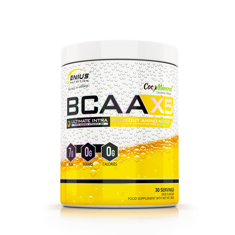 BCAA-X5 cu aroma de bere (360 grame), Genius Nutrition Efarmacie.ro