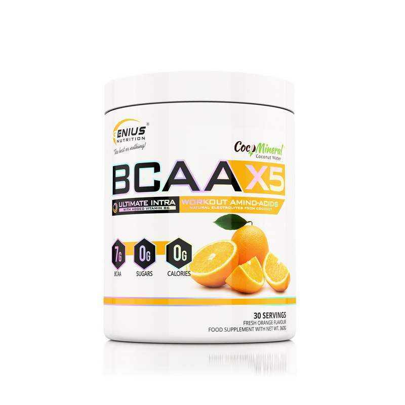 BCAA-X5 cu aroma de portocala (360 grame), Genius Nutrition Efarmacie.ro